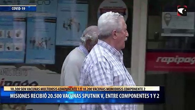 Misiones recibió 20.500 vacunas Sputnik V, entre componentes 1 y 2