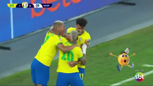 Lucas Paqueta Goal - Brazil Vs Chile (1-0) - Copa América 02-07-2021