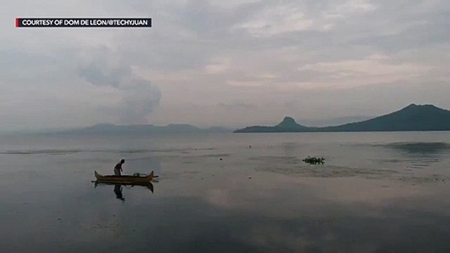 Drone shot from Taal Lake