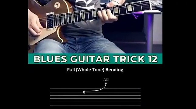 GUITAR TUTORIAL .. How To Bending Guitar with a blues style. Guitar Trick in one minute for beginer