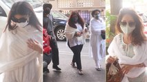 Mandira Bedi's Kids And Parents Arrive For Raj Kaushal's Prayer Meet