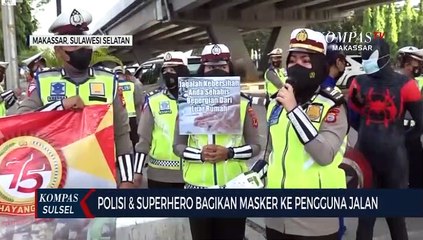 Descargar video: Polisi Dan Superhero Bagikan Masker Ke Pengguna Jalan