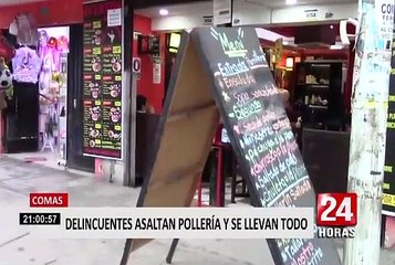 Comas: delincuentes roban pollería y se llevan hasta el televisor del local