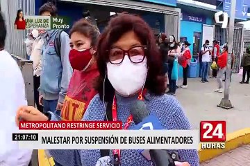 Suspensión del servicio de alimentadores del Metropolitano afectó a cientos de pasajeros