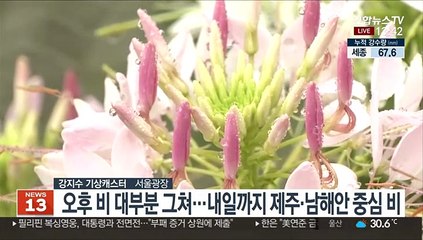 [날씨] 중부 새벽까지 약한 비…내일 제주·남부 장맛비