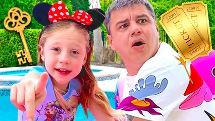 Nastya e pai, o desafio misterioso de cinco chaves! Desafio de bloqueio e chave