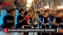 O anlar saniye saniye kamerada: Metroda maske kavgası