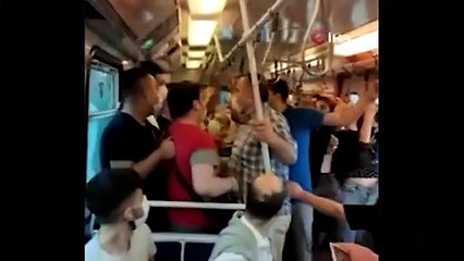 Metroda maske kavgası! Zor ayırdılar
