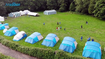 Un bref aperçu et  vu du ciel sur le camp d'été Tisons  Pré-Explos  Explos JA FBL 2021