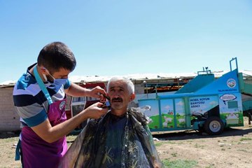 Çobanlara ve besicilere yaylada ücretsiz mobil tıraş hizmeti