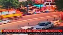 İstanbul'da polis ekipleri ile düğün konvoyu arasında nefes kesen kovalamaca kamerada