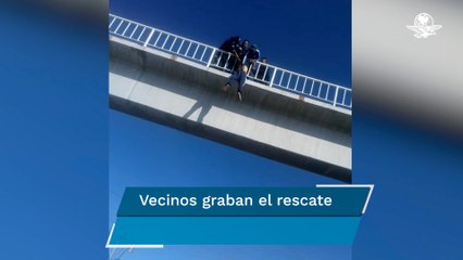Rescatan a hombre que se iba a aventar de puente en Nicolás Romero