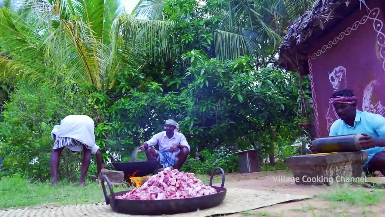 Mutton Tawa Fry | Tawa Mutton Recipe Cooking In Village | Mutton Masala And Mutton Roast Recipe