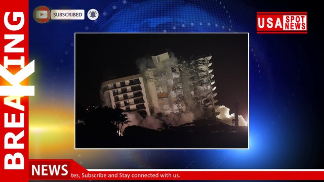 Remaining portion of Florida condo leveled in controlled demolition