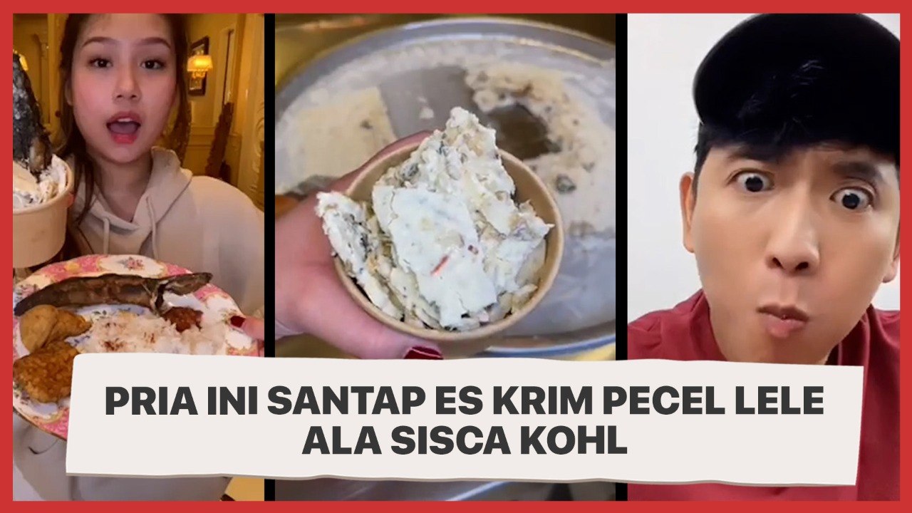 Penasaran, Pria Ini Mencoba Es Krim Pecel Lele Ala Sisca Kohl