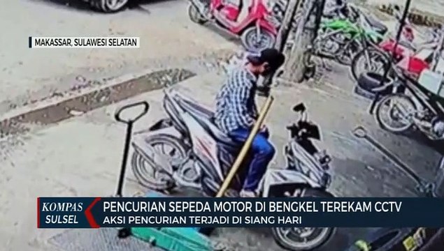 Pencurian Sepeda Motor Di Bengkel Terekam Cctv