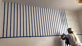 Diy Accent Wall For Baby Nursery | Cheap & Easy Board And Batten Wall With Herringbone Paint Pattern