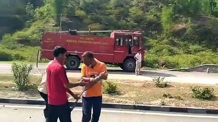 दो ट्रेलर की आमन-सामन भिड़ंत, हादसे में चालक व परिचालक की जिंदा जलने से मौत
