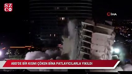 ABD'de bir kısmı çöken bina patlayıcılarla yıkıldı