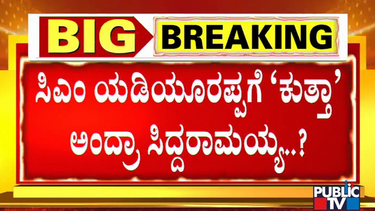 Siddaramaiah Says CM Yediyurappa Is Like 'Hamara Kutta Hamara Galli Mein Sher'..!