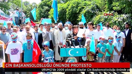 ÇİN BAŞKANSOLOSLUĞU ÖNÜNDE PROTESTO