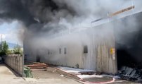 Verona - Incendio in deposito tessile nella zona industriale (05.07.21)
