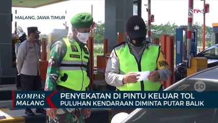 PPKM Darurat, Puluhan Kendaran di Pintu Keluar Tol Diminta Putar Balik