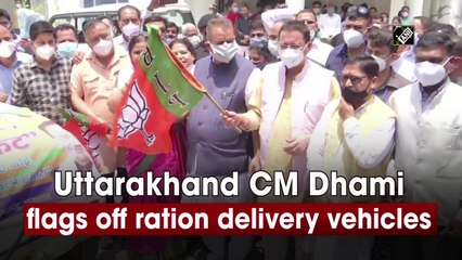 Uttarakhand CM Dhami flags off ration delivery vehicles