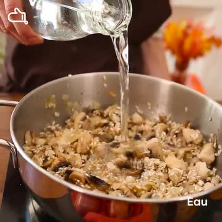Risotto poulet, champignon