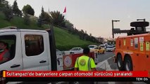 Sultangazi'de bariyerlere çarpan otomobil sürücüsü yaralandı