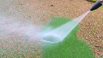 How fake grass is installed and cleaned