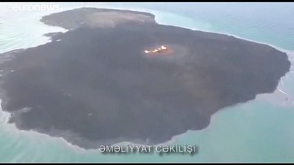 Μια εντυπωσιακή έκρηξη ηφαιστείου λάσπης στην Κασπία Θάλασσα