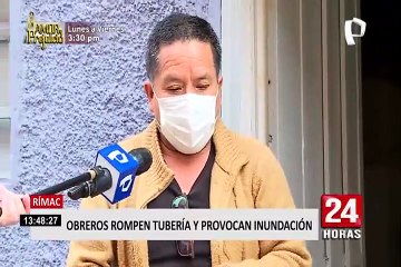 Rímac: obreros rompen tubería y provocan inundación