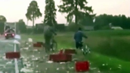 Otoyolda ilginç kaza