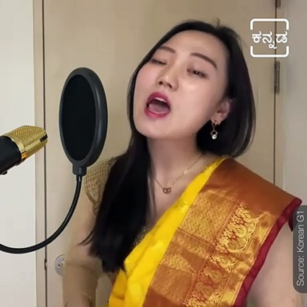 ⁣Korean Girl Sings Kannada Movie Yuvaratna's Song