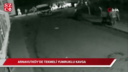 Arnavutköy'de tekmeli yumruklu kavga kamerada