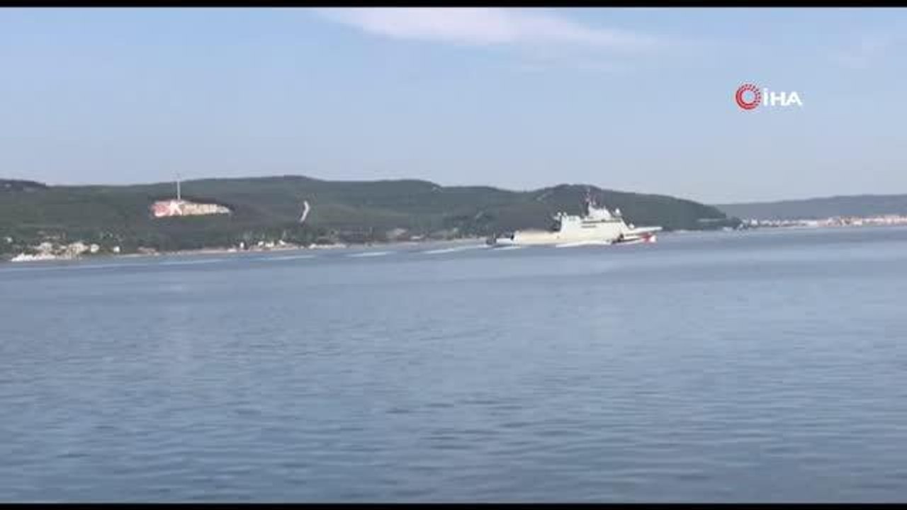 İspanya savaş gemisi Çanakkale Boğazı'ndan geçti