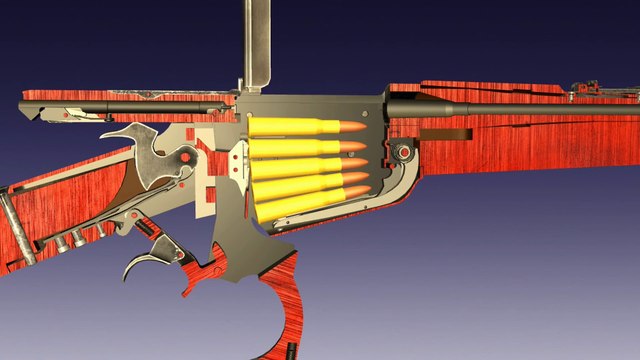 How The Winchester 1895 Lever Action Rifle Works | 3D Animation