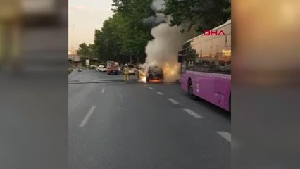 ESENLER'DE OTOMOBİL ALEV ALEV YANDI