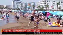 Mersin'de plajlar tatilcilerin akınına uğruyor