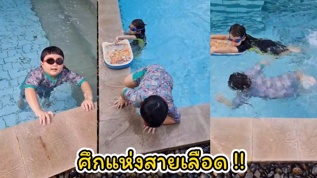 เอ็นดู ชมพู่ อารยา โพสต์คลิป สายฟ้า - พายุ ลีลาสุดพลิ้วโชว์แข่งว่ายน้ำ ศึกสายเลือด
