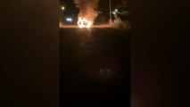 GÜMÜŞHANE - Park halindeki otomobil yandı