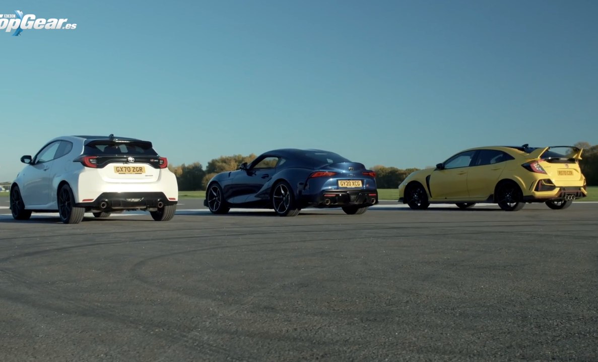 VIDEO: Toyota GR Yaris vs Toyota Supra vs Honda Civic Type R, ¿cuál es más rápido?