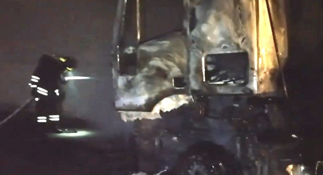 Genova - Camion in fiamme sulla A10 in galleria tra Pra' e Pegli (06.07.21)