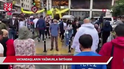 Göle dönen yollarda vatandaşların yağmurla imtihanı