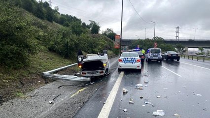İstanbul'da lüks otomobil takla attı: Sürücünün burnu bile kanamadı