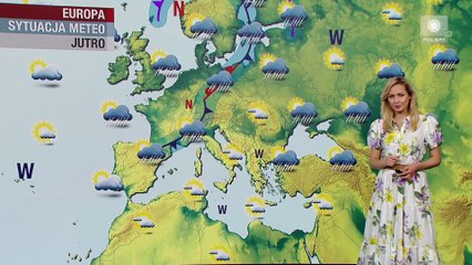 Milena Rostkowska Galant weather forecast (pogoda) on Polish TV Polsat (06/07/2021)
