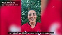 İSTANBUL - A Milli Kadın Futbol Takımı oyuncularından Merve Akpınar'a destek