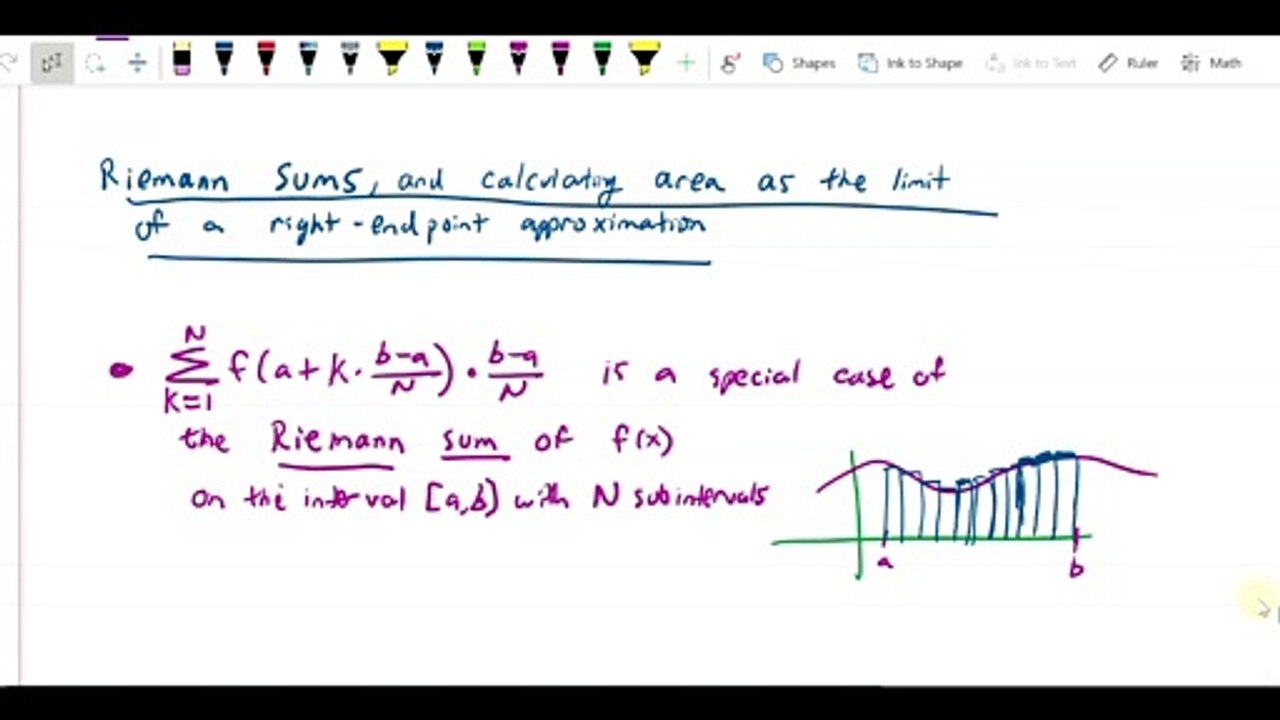 Area and finite sums - Find exact area under x squared as limit of Riemann sum