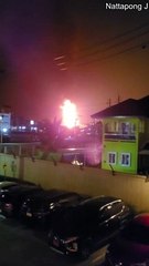 Tall Fire Shoots into the Sky